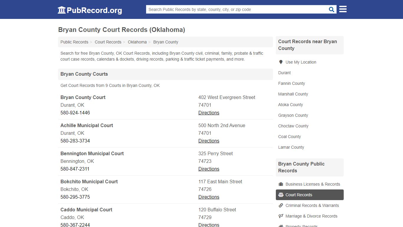 Free Bryan County Court Records (Oklahoma Court Records) - PubRecord.org